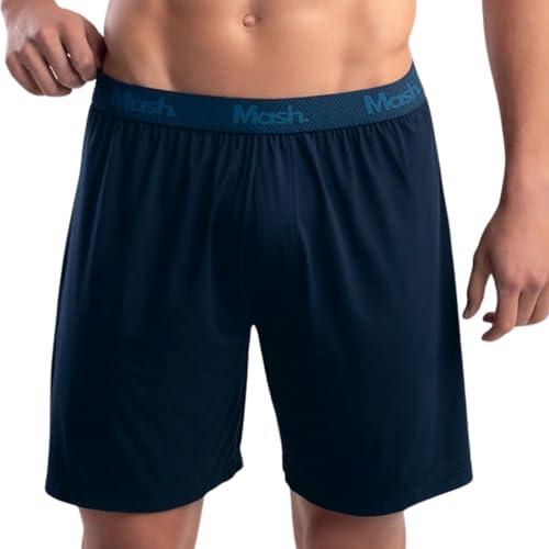 MASH Samba Canção Bermuda Modal Mash Masculina Casual Confortável, Azul Marinho, GG