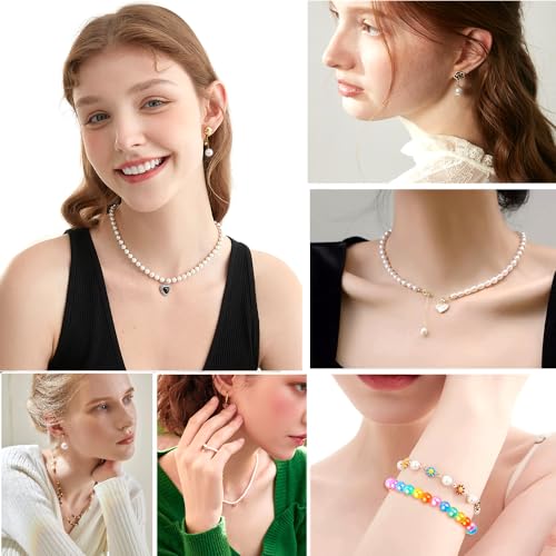 DTYDECLE 1680pcs Pearl Beads for Jewelry Making, 28 Colors 6mm Round Glass Pearl Beads Plastic Imitation Dyed Faux Bead for Bracelets Jewelry Making DIY Crafts