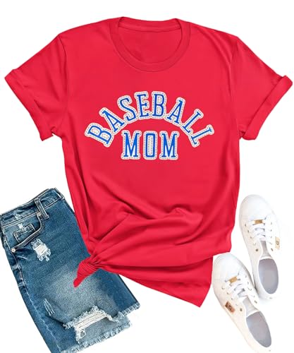 Image of Mama Shirts for Womens Sport Mom Tshirt Ball Mom Gift Tops