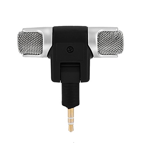 Vikye Compact Stereo Microphone for PC, Portable, MD Camera with Gold Plated Plug, Adjustable Angle
