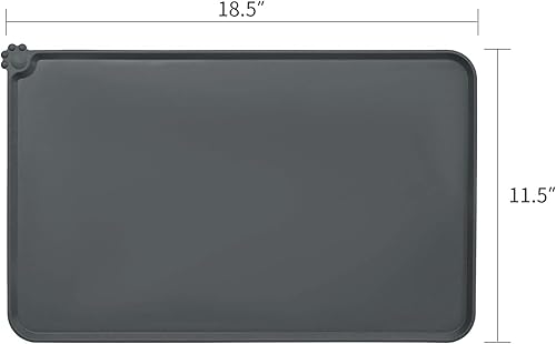 Miniatura 4 de AUDWUD Silicone Waterproof Dog Cat Pet Feeding MatsAnti-Slip Pet Bowl MatsPet Feeding Mat Beige, Negro, Azul / Patchwork, Marrón, Café Oscuro, gris,