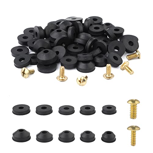 58 Piezas Arandela Grifo y Tornillos De Latón, Arandelas Planas De Goma Para Reemplazar Las Arandelas De Los Lavabos De La Cocina Cover