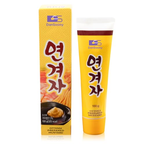 Image of DANSOONY Hot Spicy Korean Yellow Mustard Sauce, Premium Tube Paste, 7.06oz(2pack)