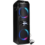 Gemini Sound GHK-2800-4800W Party Speaker with Bass Boost, LED Lights & Voice-Changing Effects, Bluetooth Karaoke, Includes Microphone & Remote