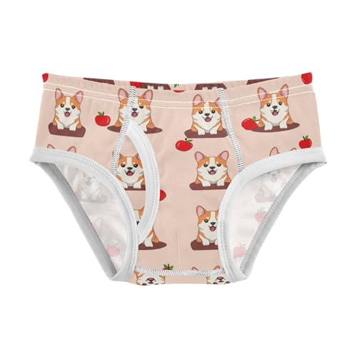 CHIFIGNO Boy Underwear Cotton Briefs Breathable Printed Kids Boys Briefs Underwear, Cute Dogs Animals Peach