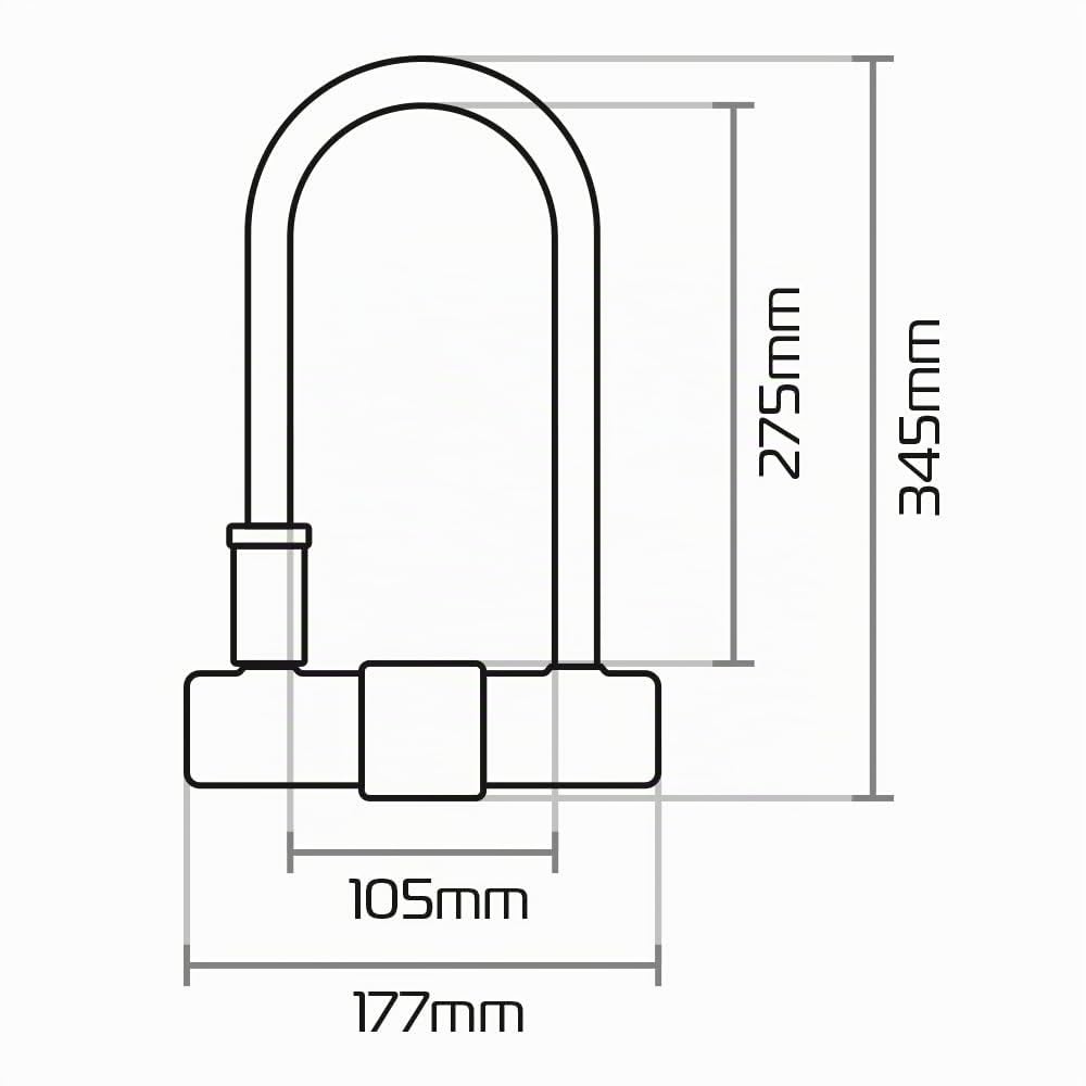 Oxford Magnum LK225 Antivol ultra résistant pour moto avec support et câble Doré 170 x 340 mm