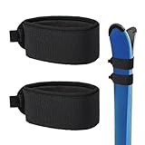 Set di 2 fasce da sci in , per sci di fondo, per sci di fondo, per sci di fondo, per sci, cinghie regolabili, autoadesive, set di nastri per fissaggio (nero x 2)