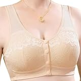 Jenna Chic Bras for Older Women, Posy Bra - Comfortable Front Button Wireless Shaping, Front Button Bras (US, Numeric, 48, Regular, Regular, Skin)