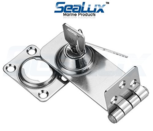 Marine Stainless Steel Swivel Hasp And Staple With Lock And 2 Keys #TOP2