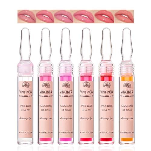 Petansy Feuchtigkeitsspendendes Lipgloss-Set, Lippen-Komfort-Öl, transparentes Lipgloss-Set, 8 Stück