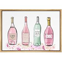 SIGNWIN Framed Canvas Print Wall Art Blue and Yellow Flower Close Up Geometric Line Illustrations Modern Art Mid-Century Modern Colorful Warm for Living Room, Bedroom, Office - 16