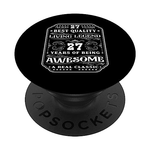 27 Años De Ser Impresionante 27 Años 27 Cumpleaños Hombre PopSockets PopGrip Intercambiable