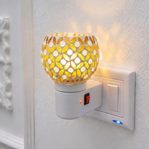 Image of Electric Kapoor Dani with Night Lamp & Camphor Diffuser - Premium Ceramic Dhoop Burner for Pooja, Home & Office. Versatile Electric Aroma Burner for Aromatherapy & Repellent. (Yellow)