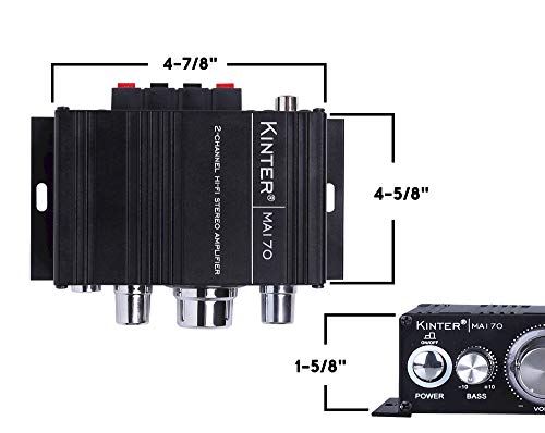 Kinter MA170 12V 2 canais Mini amplificador de alimentação de áudio digital para carro ou Mp3 sem fo