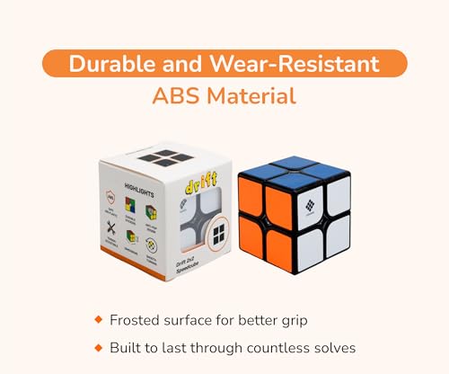 Image of Cubelelo Drift 2x2 Black Speed Cube | Sleek & Fast Puzzle for Kids and Adults | Brain-Boosting Magic Cube for Kids Adults Comes in (Multicolor) Design