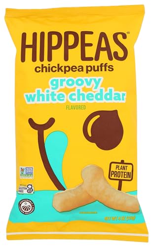Hippeas Chickpea Puffs, Groovy White Cheddar, 4 Ounce (Pack of 1)...