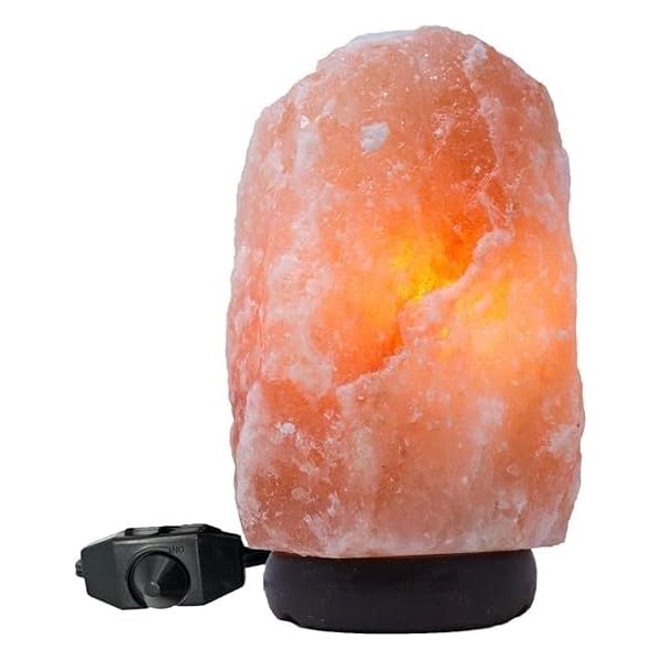 Big himalayan salt lamp with wooden base dimmer perfect for night light pink salt lamp hand crafted lamp with wooden base and dimmer switch crystal rock lamp  urban country home decor