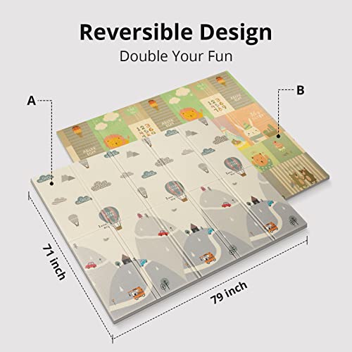 Uanlauo Foldable Baby Play Mat, Extra Large Waterproof Activity Playmats For Babies,Toddlers, Infants, Play & Tummy Time, Foam Baby Mat For Floor With Travel Bag (Balloon(79X71X0.6Inch)) #TOP6