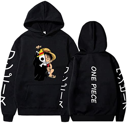 PANOZON Sudadera Personajes de Dibujos Animados Hoodies Manga Larga para Hombre (2XL, 1 Negro-1)