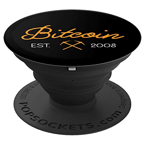 Hipster Bitcoin Miner Est. 2008 PopSockets Grip and Stand for Phones and Tablets