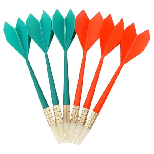 FUZVOL Set of 6 Soft Tip Darts Plastic Soft Tip Darts for Soft Dartboards Great Indoor Office Home Games for Kids and Adults (Red+Green)
