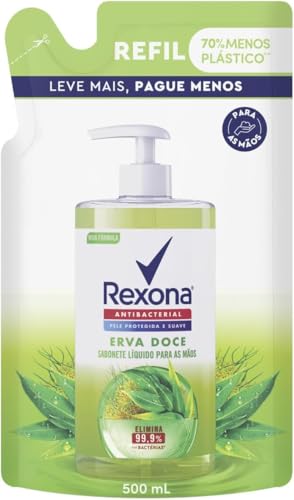 Rexona Sabonete Líquido Antibacterial Para As Mãos Erva-Doce Sachê 500Ml