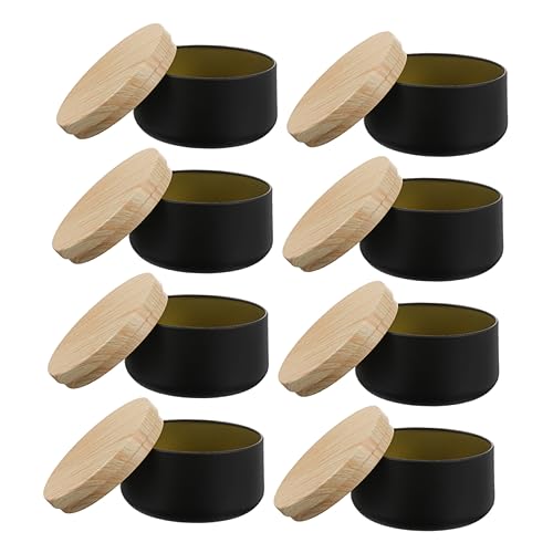 BEBEMOKO 8pcs Candle Containers Grain Lids Travel Storage for Candle Making Jewelry and Beads Tinplate Cans for Home and Event Decor