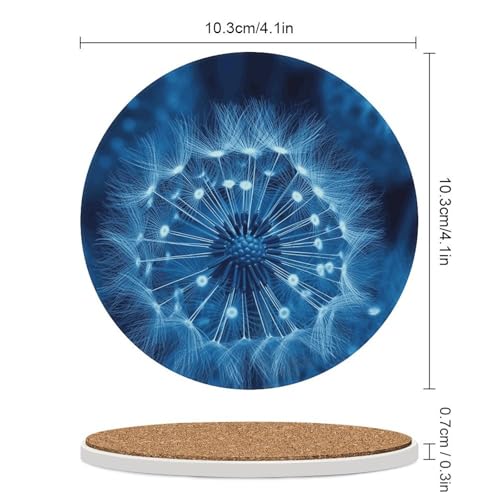 Dessous de verre pissenlit bleu pour table basse et café