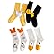 UPKOCH Calcetines de Algodón para Niña Pantorrilla 4 Pares Diseños Divertidos Patito Amarillo Cabeza de Ganso Blanca Patito Negro Cómodos Antideslizantes y Flexibles para Uso