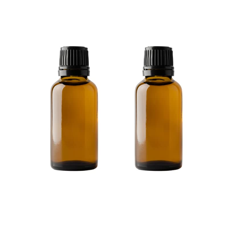 Image of Amber Glass Bottle with Euro Dropper for Essential oils /Blends (Pack of 2)