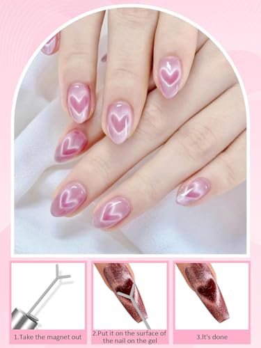 TOROKOM 54PCS Cat-Eye-Nagelmagnet-Set, 3-in-1-Magnet-Nagelkunstwerkzeuge für Gel-Nagellack, starke Magnetstäbe für Cat-Eye-Effekte, Galaxy-Designs, DIY- und professionelles Nagelkunstzubehör