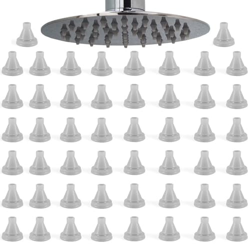 Armastuse 50 piezas de cabezal de ducha agujero de pulverización boquilla de silicona boquillas de repuesto para reparar la cabeza de lluvia de acero inoxidable (gris)