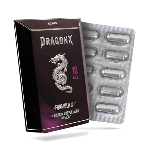 DRAGONX Silver Male Supplement for Stamina & Drive Fast Acting 10 Count.