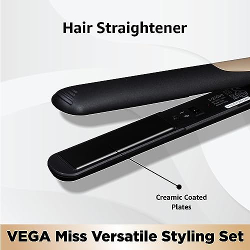 VEGA Miss Versatile Styling Set Straightener, Curler & Dryer Gift Combo (VHSS-03)Black - Image 5