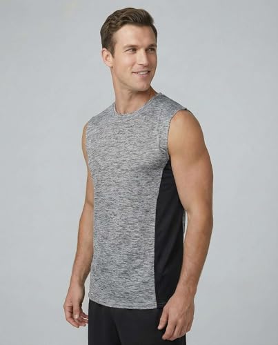 Image of Real Essentials: Men's Dry Fit Tank Tops Sleeveless Workout Shirts Moisture-Wicking Muscle Tank Gym Running (Big & Tall)