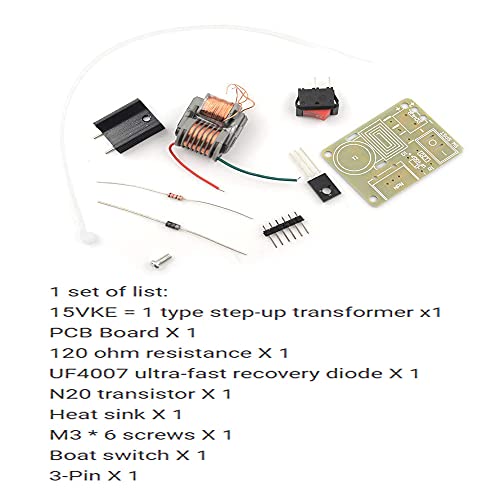 Comidox 15KV Boost High Voltage Generator High Frequency Transformer Inverter Arc Igniter Coil Module Disassembled Parts for DIY Use 2Sets(Include PCB Board)