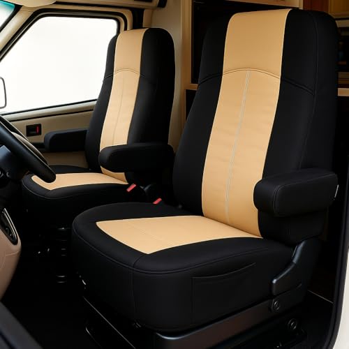 VALUN RV Seat Covers (2 Pack) – Captains Chair Seat Covers for RV Captain Chair & Motorhome Chairs, Universal Fit RV Chair Covers for Camper, Trailer, Van, Protects Against Dirt, Spills & Wear