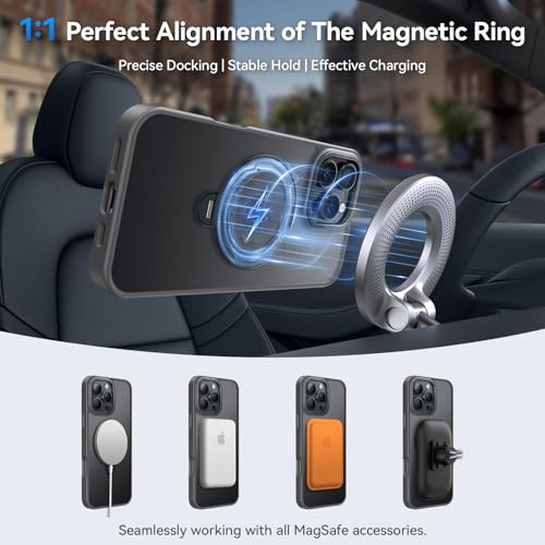 Image of for iPhone 16 Pro Max Case 360Spin Magnetic Stand, Fit for MagSafe, Shockproof of Military-Grade Protection, Magnetic Phone Case for iPhone 16 Pro Max with Kickstand Rotatable 6.9 inch, Grey