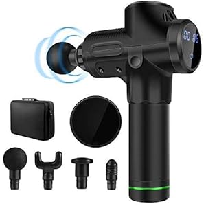 Massagepistole,Touchscreen Massage Gun Deep Tissue Massager,30 Speed Handheld Persönliche Muskelmassagepistole mit 4 Massageköpfen,für Hals,Schulter,Körper Entspannen