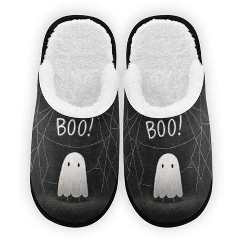 Ghosts Halloween Spider Black Slippers For Women Men Soft Memory Foam Non-Slip Hallowmas Winter Indoor House Shoes Travel Slipper