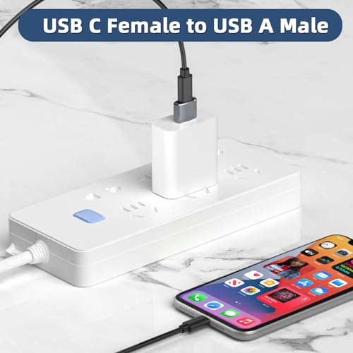 USBC Buchse zu USB Stecker Adapter, 3 Stück USB auf Typ C Adapter, USB-C Buchse zu A Stecker Ladegerät Netzteil Konverter Kompatibel mit MacBook, Notebook, Tablet, Smartphone, Airpods, Galaxy (Grau)