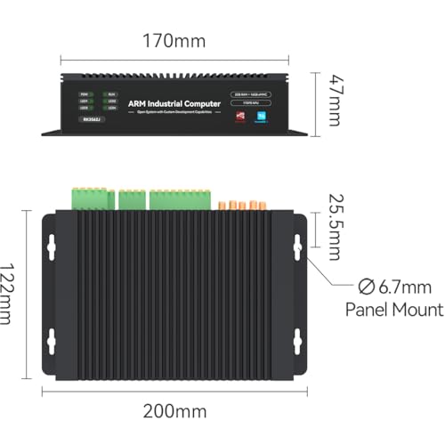 EC300 Wbudowany Przemysłowy Minikomputer ARM z NodeRed NeuronEX FUXA, Procesorem Linux RK3562J 4 Cortex-A53 2G+16G, RJ45/RS485/USB2.0/Type-C/HDMI (LAN+WIFI)