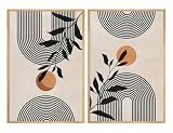 Linilioart Juego de 3 figuras geométricas de ilusión polígonos, bosques, plantas, naturaleza, ilustraciones decorativas para dormitorio, oficina, sin marco (40 x 60 cm)