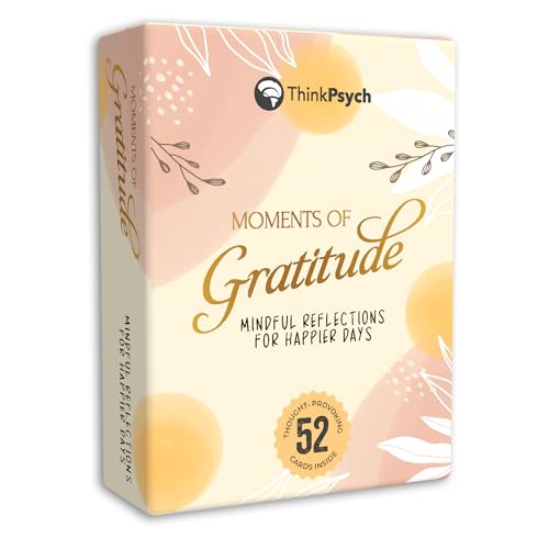 ThinkPsych Moments of Gratitude Cards | 52 Daily Questions for Mi...