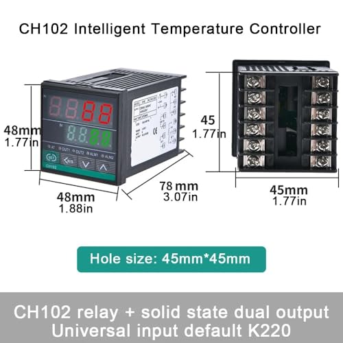Contrôleur de température intelligent PID CH102 sortie SSR Relais pour gestion thermique