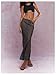 Verdusa Women's Polka Dots Mesh Sheer Skirt Low Waist Maxi Skirts Black Large