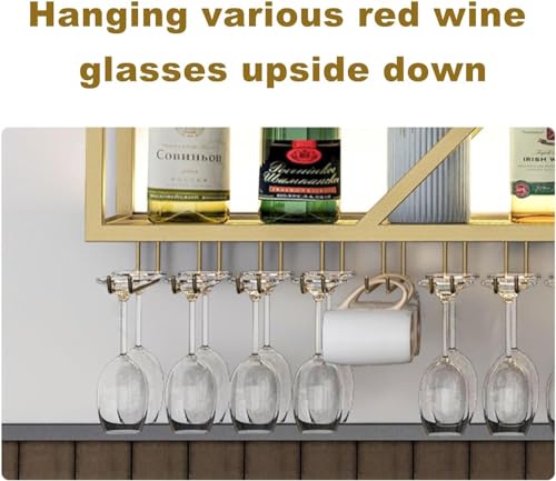 Casier à vin mural en métal LED : range-bouteille compact pour cuisine - 4
