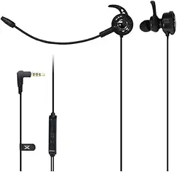 VINIK FONE DE OUVIDO GAMER PARA CELULAR VX GAMING FLEX COM MICROFONE DESTACÁVEL, Preto, Pequeno, 33056