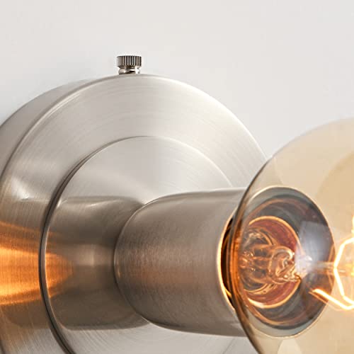 Image of BRIGHTTIA Luna Uno 1-Light Wall Sconce - Mid Century Industrial Modern Flush Mount Fixture For Wall & Ceiling - Minimalist Lamp For Bathroom And Small Spaces - Brushed Nickel (BC0026-1N)