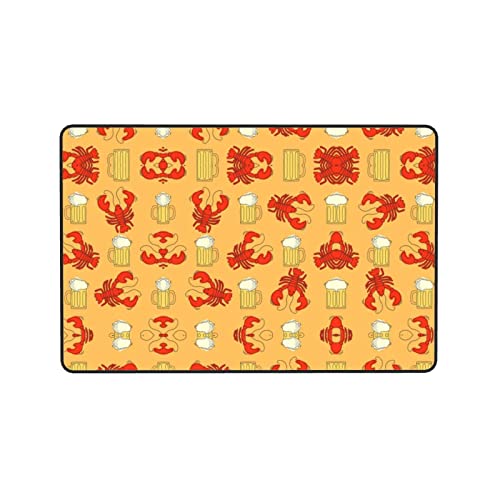 Tapis de salon motif bière et écrevisses tapis de chambre doux grand format